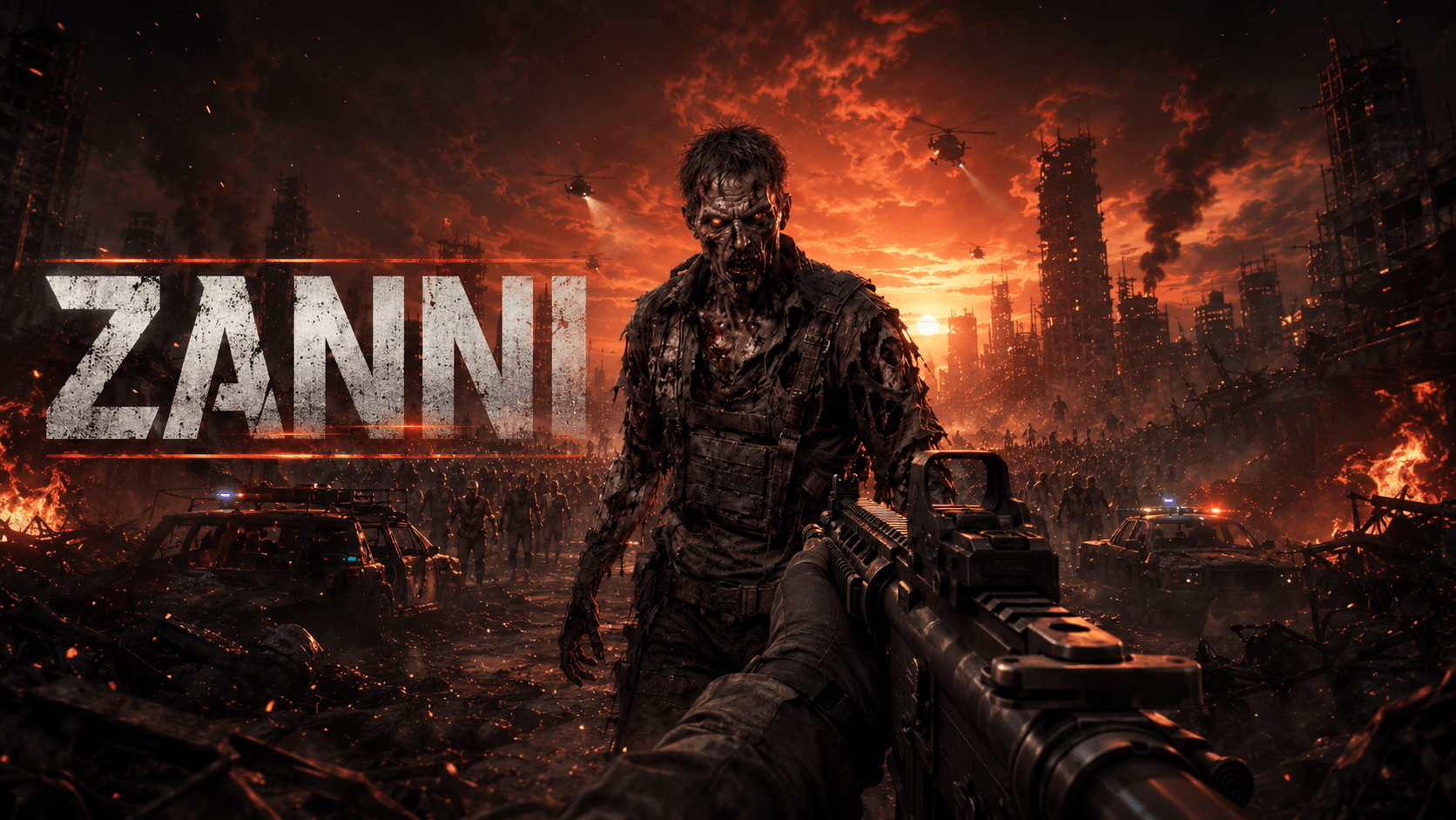 Zanni survival horror key art